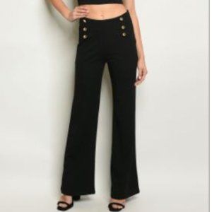 Black Pant Set with Gold Detailing